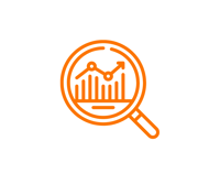 magnifying glass with chart