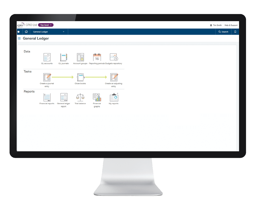 Sage Intacct Core Financials platform screenshot