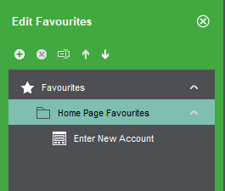 A screenshot of a Sage 200 system showing how to create a home page favourites landing page.
