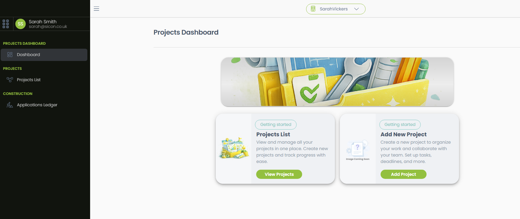 Projects Main Dashboard
