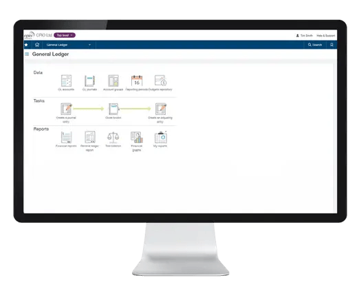 Sage Intacct dashboard General Ledger
