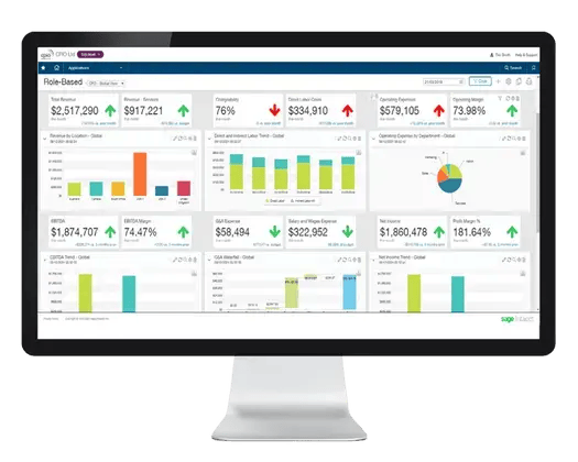 Sage Intacct dashboard overview