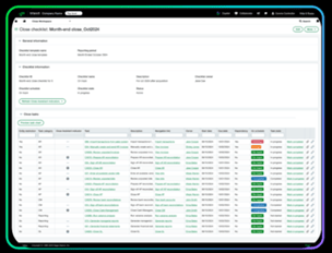 Sage Intacct month end close automation dashboard