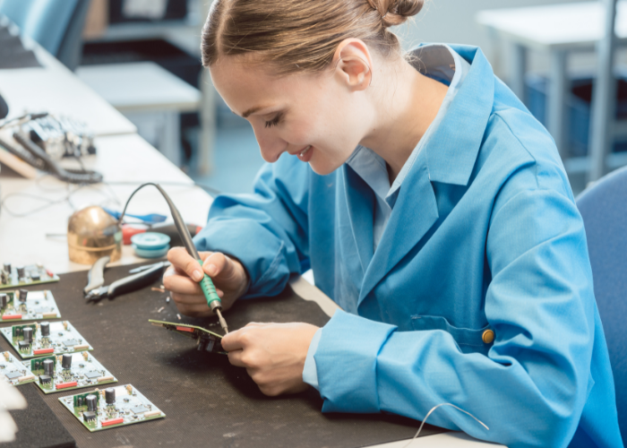 woman working in an industry